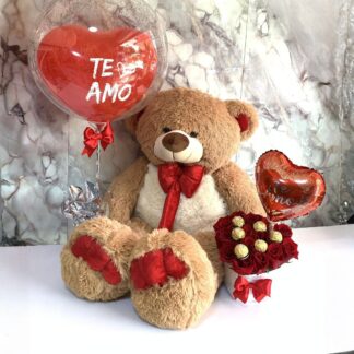 Oso con Corazón de Rosas y Ferrero